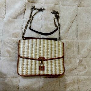 Kate spade camel raffia bag